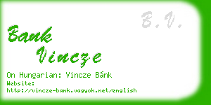 bank vincze business card